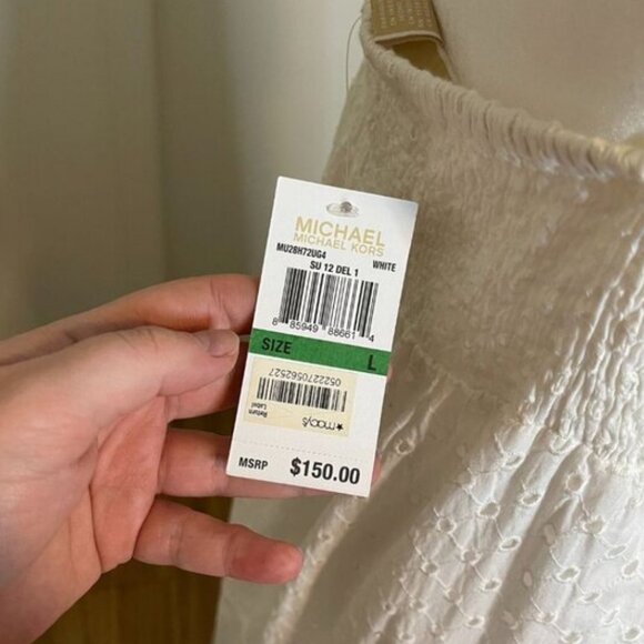 Michael Kors White Eyelet Maxi Dress - Size L - Picture 6 of 7